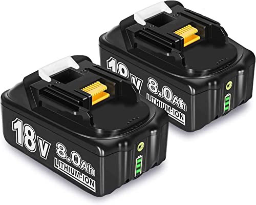 2X 18V 8.0Ah/8000mAh Ersatzakku für Akku 18V 8Ah BL1860 Ersatzakku für Akku BL1850 BL1850B BL1860 BL1860B BL1840B BL1840 BL1830 BL1835 BL1845 194204
