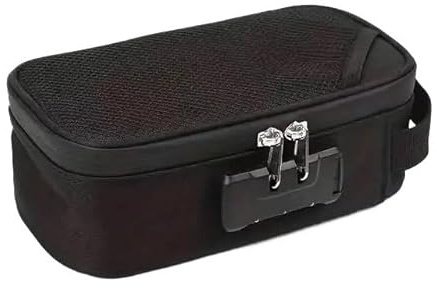 Makeup Bag Aufbewahrungstasche mit Zahlenschloss, tragbarer Reise-Organizer-Koffer for Männer/Frauen, abschließbare Make-up-Box, Beauty-Toilettenartikel-Handtaschen(Noir)