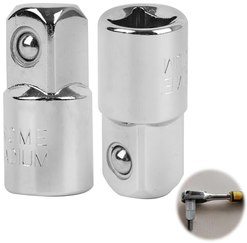 2 Pcs 3/8 Inch Drive Female to 1/2 Inch Drive Male Socket Adapter, 3/8 to 1/2 Socket Adapter, Durable Chrome Vanadium Steel, Corrosion-Resistant, Secure Fit for Mechanics, Construction Use