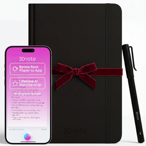 XNote Smart Pen & Notebook Starter Set – AI-Powered Digital Note Taking, Real Paper Writing Syncs to App, Bluetooth Smart Notebook, Official Bundle with 5 Ink Refills