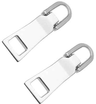 2-teiliges Reißverschluss-Ersatz-Set, Ersatz-Reparatur, Reißverschluss-Schieberlasche für Gepäck, Rucksack, Jacke, Koffer, Mantel, Nähutensilien und Zubehör (Silber)