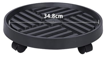 Lot de 2 supports à plantes, plateau à roulettes pour plantes d'intérieur et d'extérieur, panier de rangement pour plantes avec système de stockage d'eau, idéal pour bureaux, terrasses et pelouses (D