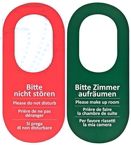 mh-hmp 100 Stück Türschild Hotel Bitte nicht stören - Zimmer aufräumen rot/grün