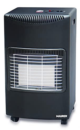 MAURER Estufa Gas Infrarroja 4200 W, 3 Leistungsstufen, Elektrische Piezozündung, Keramische Platten, Anschluss Butangas inländische Flasche