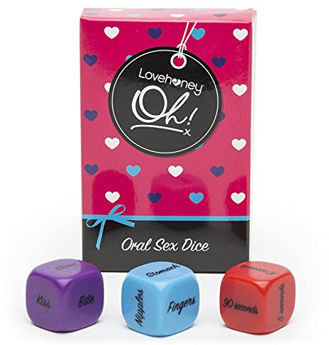 Lovehoney Oh! Dice Toy Gifts for Adult Couples - Pack of 3 | Plastic, Small & Travel Friendly, Foreplay Date Night Couple Game for Men & Women