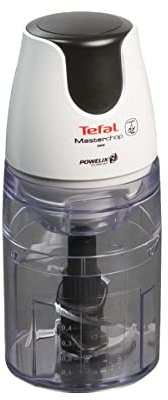 Tefal MB450B Hachoir électrique 0,5 l Transparent, blanc 500 W – Hachoir électrique d'aliments (0,5 l, transparent, blanc, plastique, 500 W, 1,04 kg, 126 mm)
