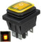 EsportsMJJ Commutateur À Bascule 16A 250V 3 Positions 6 Broches Interrupteur À Bascule Étanche avec Lampe - Jaune