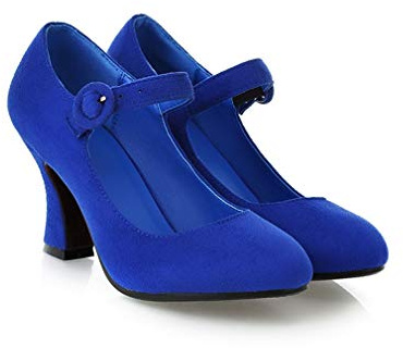 MFairy Mary Jane Damenschuhe mit Schnallen, dicker Absatz, gepolsterte Pumps