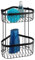 WENKO Eckregal 2 Etagen Classic Plus Black, Eckwandablage mit hochwertigem Rostschutz, 23,5 x 33 x 18,5 cm, Schwarz