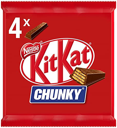Nestlé KITKAT ChunKy Classic Schokoriegel, Knusper-Riegel mit Milchschokolade und knuspriger Waffel, 1er Pack (à 4 x 40g)