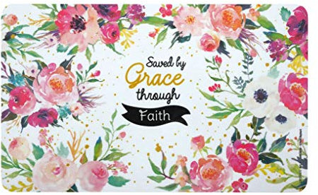 Frühstücksbrettchen Saved by Grace through Faith im Vintage Blumen Muster mit goldenen Details