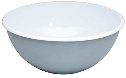 Riess, 0465-065, Obst- und Salatschüssel 26 4,00 L, Classic - Pure Grey, Durchmesser 26 cm, Höhe 12 cm, Inhalt 4,00 Liter, Emaille, helles Grau, 0,87kg, 27,5 x 27,5 x 12cm