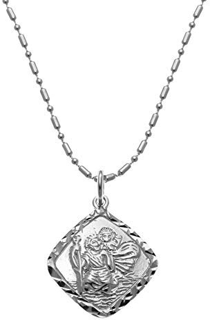 Oobi Doop Halskette mit Anhänger St. Christopher Sterling-Silber 925 verstellbar mit Geschenkbox