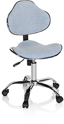hjh OFFICE Kinder Schreibtischstuhl KIDDY GTI-3 Stoff Hellblau Kinderbürostuhl Drehstuhl ergonomisch, mitwachsend, 634132