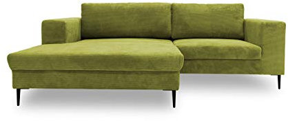 DOMO. collection Ecksofa Modica, Sofa in L-Form, moderne Eckcouch, bodenfreie Couch, Eckgarnitur, Polsterecke 244 x 173 x 83 cm (BxTxH), grün