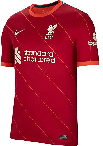 Nike Unisex Liverpool, seizoen 2021/22, speeluitrusting, thuisshirt Trikot, Gym Red/Bright Crimson/Fossil, S EU