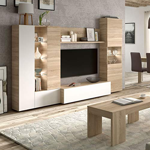 MarinelliGroup Parete attrezzata soggiorno moderna mobile TV sala pranzo salotto ROVERE 260 X 30 X 185 cm 016642F