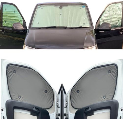 Thermo-Jalousien Kombatibel Mit Opel Zafira Life (2019-Date)(Frontset) Rückseite einfärben Khakigrün, Reversibel und Thermisch
