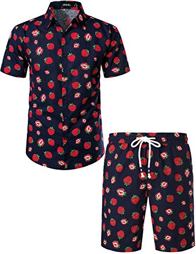 JOGAL Chemise hawaïenne, décontractée, à manches courtes, pour homme, motif floral, XL