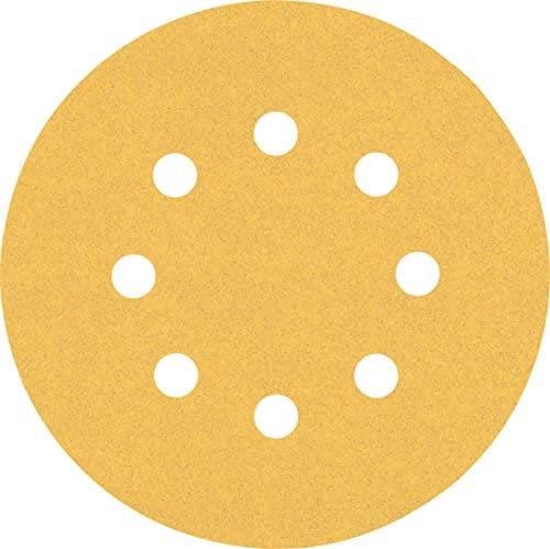 Bosch 5x EXPERT C470 Schleifblatt mit 8 Löchern (für Farbe auf Holz, Hartholz, Ø 125 mm, Körnung 120, Professional Zubehör Exzenterschleifer, Schwingschleifer)