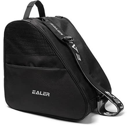 EALER Eishockey-Schlittschuhe mit Schulter- und Tragegriff oben, Anti-Cut-Unterseite und Kleidung und Schutzausrüstungsfach, Schwarz