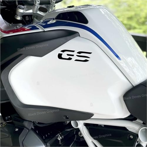 2 Stück Aufkleber Kompatibel mit Seitenwänden Tank Motorrad R 1200 1250 GS Adventure LC (Matt Schwarz)