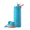 IDEUS Vacuum Insulated Water Bottle, Stainless Steel Double Wall Flask Metal Sports Canteen with Leak-Proof Screw Cap (Blue Atoll, 18oz (540ml))