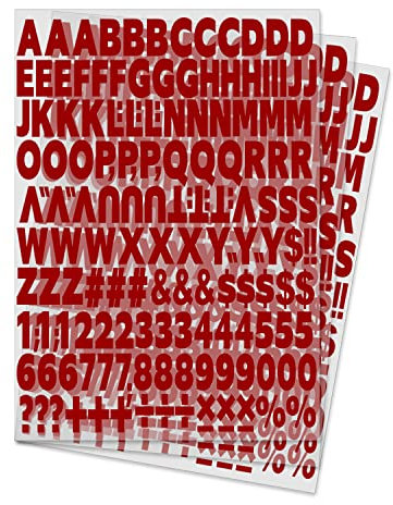 504 Piece 1 Inch Iron On Heat Transfer Letters and Numbers Alphabets Numbers Fabric Vinyl Letter DIY for Sport Jerseys T Shirts Clothes Slogan Printing Crafts Decoration (Red)