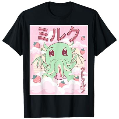 Kawaii Cthulhu Necronomicon Erdbeermilch Cthulhu Monster T-Shirt