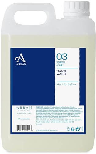 Arran Sense of Scotland Apothecary Seaweed & Sage Hand Wash Eco Refill (2 Litre) Invigorating Liquid Soap with Essential Oils for Reusable Dispensers