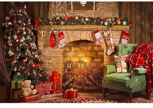 Weihnachten Fotografie Hintergrund, 2 * 1,5m Ci-Fotto Fotohintergründe Kamin Sofa Weihnachtsbaum Kulisse, Home Party Dekoration Hintergrund, Kinder Fotografie Hintergründe