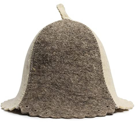 ASKOLD Chapeau de sauna finlandais en laine pour homme - Couleurs grises et blanches - Chapeau de sauna en feutre pour homme - Chapeau de sauna en laine pour femme
