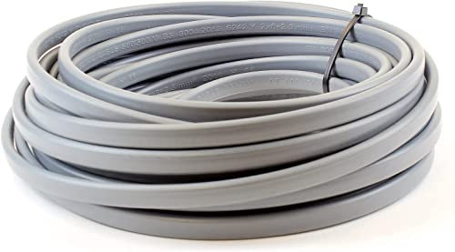 6mm Twin And Earth Cable outdoor DIY Electric Socket Wire Cable Flat Grey PVC Lighting Electric Cable 6242YH BASEC (PX Manufacturing) (1M)