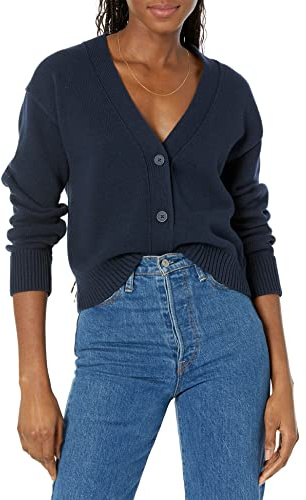 Amazon Essentials Damen Mittelschwerer Relaxed-Fit-Cardigan-Pullover
