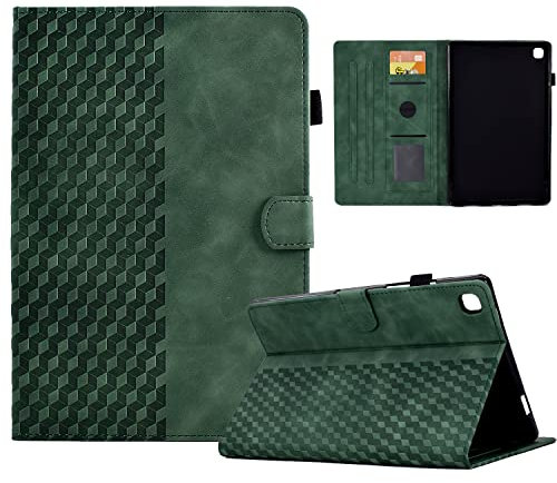 Vkooer Custodia for Samsung Galaxy Tab A7 Lite 8,7 Pollici 2021 Cover SM-T220/T225 Custodia Pelle PU Leggero Flip Case con Stand Funzione e Tasca per Galaxy Tab A7 Lite Tablet, Verde scuro