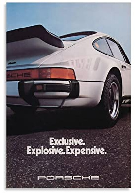 KWID Sportwagen-Poster für Porsche 911 Turbo Vintage Racing Car Poster Dekorative Malerei Leinwand Wandposter und Kunstbild Druck Moderne Familie Schlafzimmer Dekor Poster 40 x 60 cm