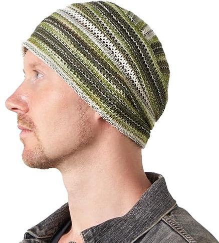 CHARM Herren Damen Häkel Beanie Hut Mütze Sommer Mode Unisex Khaki