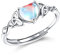 MILACOLATO Ring Silber 925 Damen Mondstein Ring Verstellbar Mondstein Ringe Silber Vintage Ringe Frauen Keltisches Dreieck Zirkonia Ring Oval Rund Herz Edelstein Ring Schmuck Für Sie Mit Geschenkbox