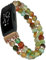 Wongeto Kompatibel mit Fitbit Inspire 2 & Inspire/Inspire HR-Bändern, modisch, handgefertigt, elastisches Stretch-Perlenarmband, Damen-Ersatzarmband für Fitbit Inspire Zubehör (Pfauen-Achat)