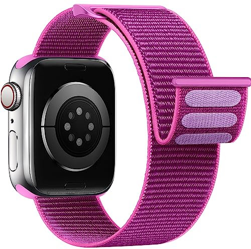 Yoohoo Nylon Armband Kompatibel mit Apple Watch Armband 40mm 41mm 42mm 38mm 46mm 44mm 45mm 49mm, Verstellbare Sport Armband für iWatch SE Ultra Ultra2 Series 10 9 8 7 6 5 4 3 2 1 Damen/Herren
