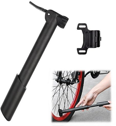 Bomba aire para bicicleta con soporte para cuadro,mini bomba aire portátil pequeña para bicicleta viaje,con válvulas francesas y válvula para automóvil,bomba manual para MTB y bicicleta carretera