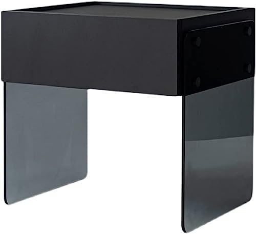 Mesita de Noche, Mesa Auxiliar de Cristal, Mesa Auxiliar pequeña Creativa Simple para Dormitorio con cajón Individual, Armario de Madera, Muebles, mesita de Noche Present