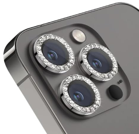 INF Pack de 3 protections d'appareil photo pour iPhone 14 Pro/14 ProMax, protections d'objectif avec strass