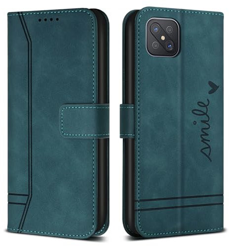 Bravoday Hülle für Oppo Reno4 Z 5G / Oppo Reno 4Z 5G, PU Ledertasche Handyhülle mit Kartenfäch & Kickstand, Flip Schutzhülle Kompatibel mit Oppo Reno4 Z 5G / Oppo Reno 4Z 5G, Grün