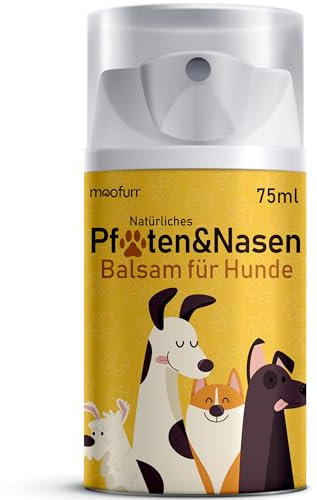 Moofurr Pfotenbalsam für Hunde – Natürliche Pfotenpflege mit Vitamin E & Propolis gegen trockene Haut, schützt & stärkt Hundepfoten (75ml)