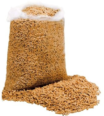 Pellets aus Kiefernholz 7kg Bio Einstreu Holzstreu für Kleintiere Zündholz Holzpellets Naturprodukt Anfeuerholz Holzspäne sauber ofenfertig Feuchtigkeitsgehalt 8-10% Brennholz Anmachholz