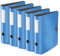 Leitz Qualitäts-Ordner 180° Active Solid, 5er Pack, A4, Breit, Abgerundeter Rücken, 8,2 cm breit, Gummibandverschluss, Leichtes Polyfoam, Plastik-Ordner, Hellblau, 10471030