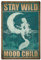 SUPERDANT Meerjungfrau Metall Blechschild Vintage Mondphasen Blechschilder Stay Wild Moon Child Metallplakette U Boot Welt Eisen Wandkunst Poster Altmodisch Für Mädchenzimmer Badezimmer Dekor