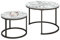 SG Traders Round Nesting Coffee Table Set - Wooden Nest of Tables, Stackable Round Coffee Table for Living Room, Industrial, Stylish Nested Tables - Set of 2 (White Marble Effect)