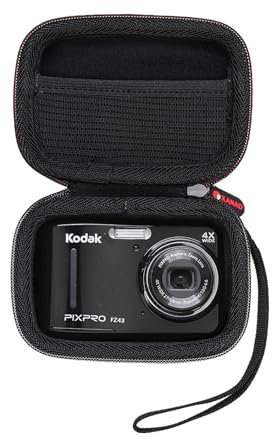 XANAD Custodia per fotocamera digitale Kodak Pixpro FZ55-16 megapixel, tasca media per fotocamere compatte da 11,3 x 8 x 5 cm (nero), Nero , Valigetta rigida